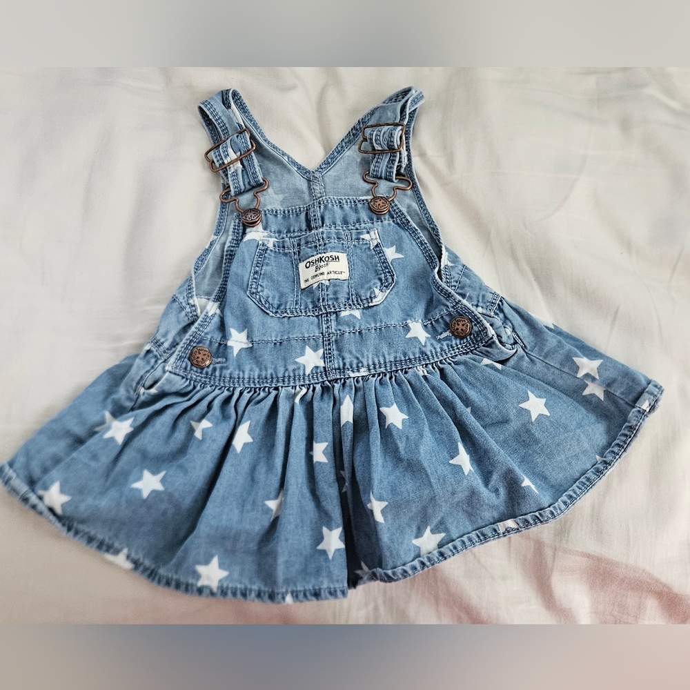 Oshkosh baby girl cotton denim overall dress
